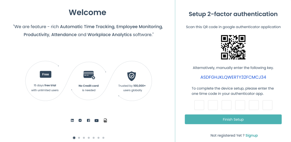 Employee monitoring software MFA