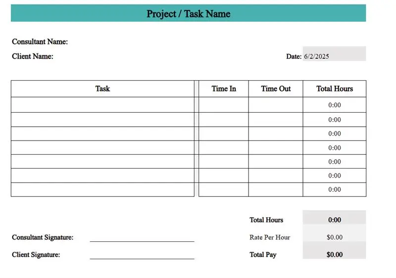 Daily Consultant Time Tracking