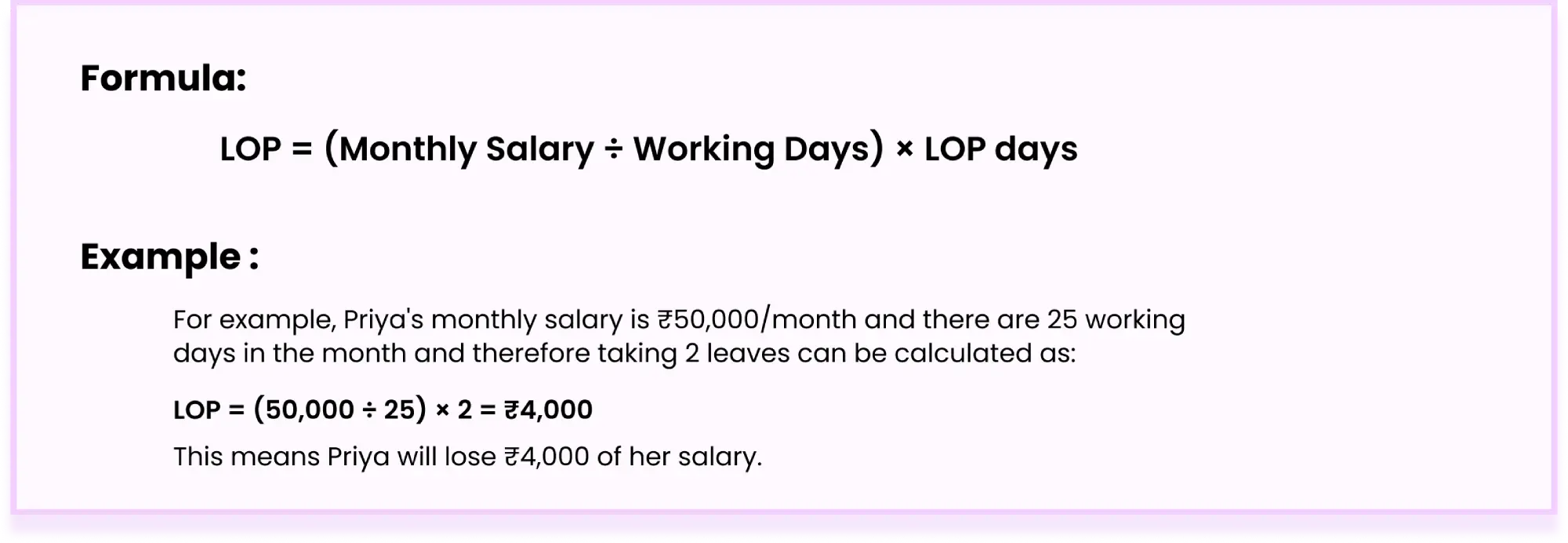 how to calculate lop 
