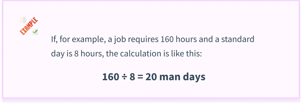 calculation of man days 