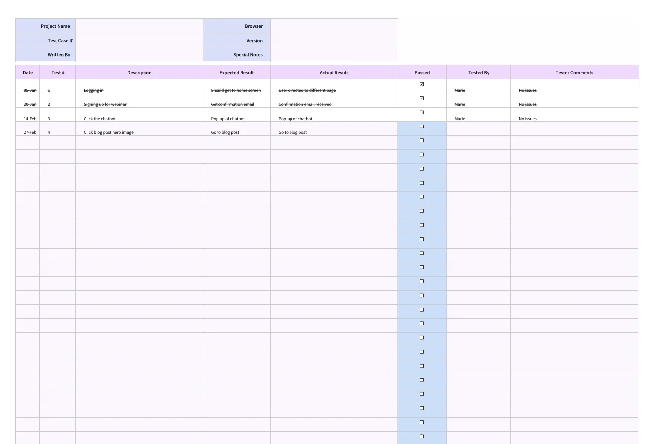  agile test plan template
