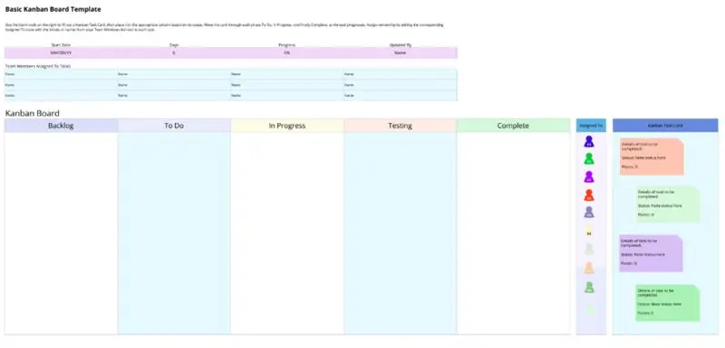 kanban board excel template