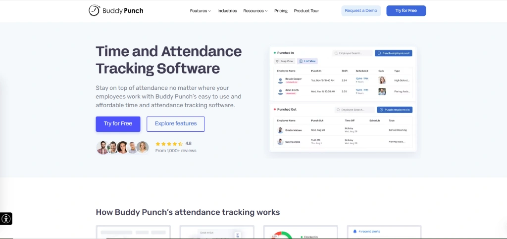 buddypunch dashboard