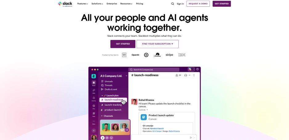 slack dashboard