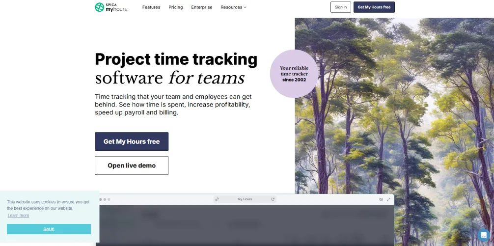 My Hours time tracking tool dashboard