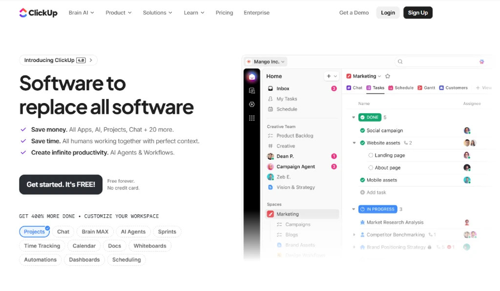 clickup dashboard