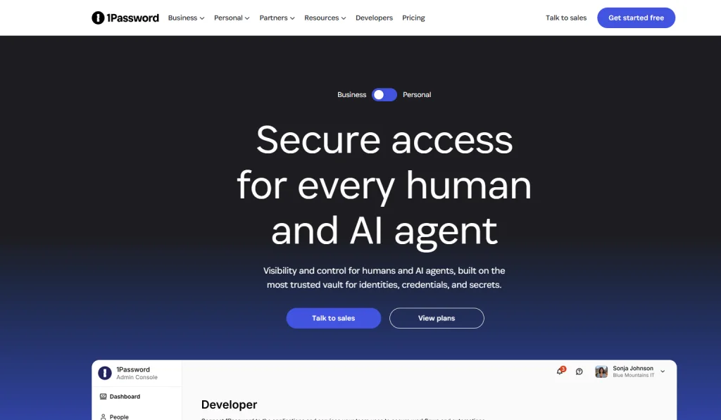 1password dashboard