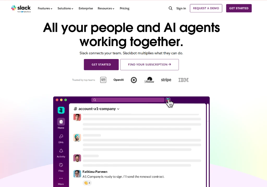 slack dashboard