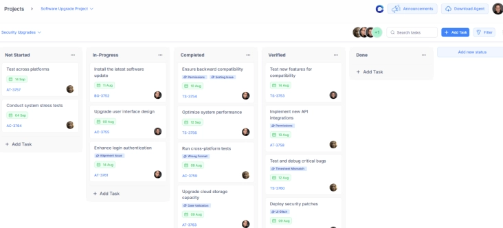 kanban dashboard time champ