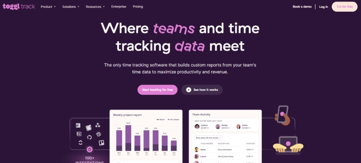 Toggl Track dashboard