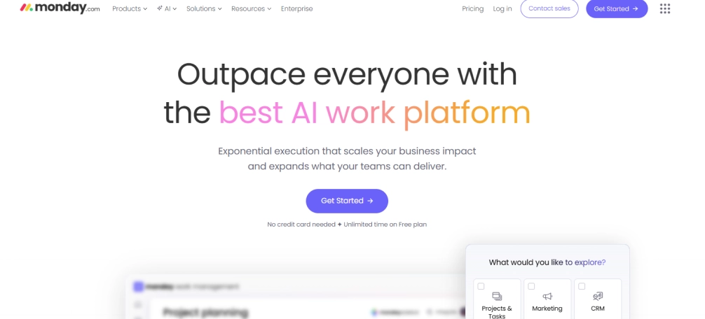 monday.com dashboard