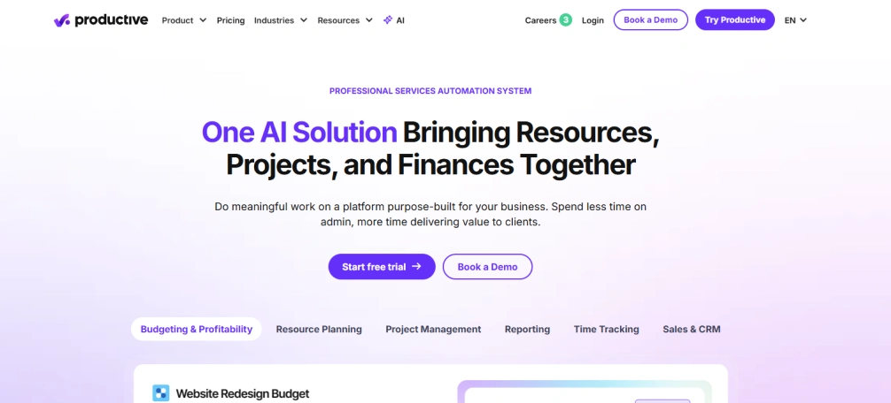productive dashboard