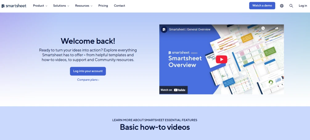 smartsheet dashboard