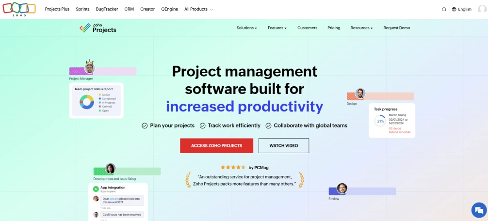 zoho projects dashboard