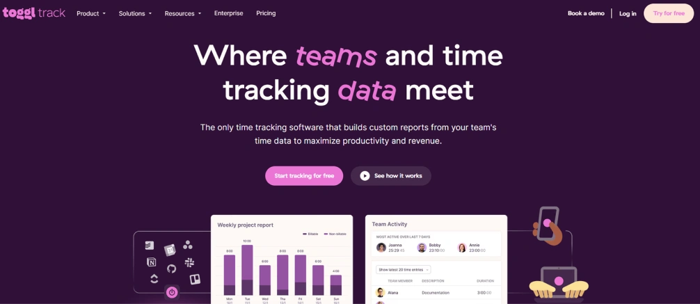 toggl track dashboard