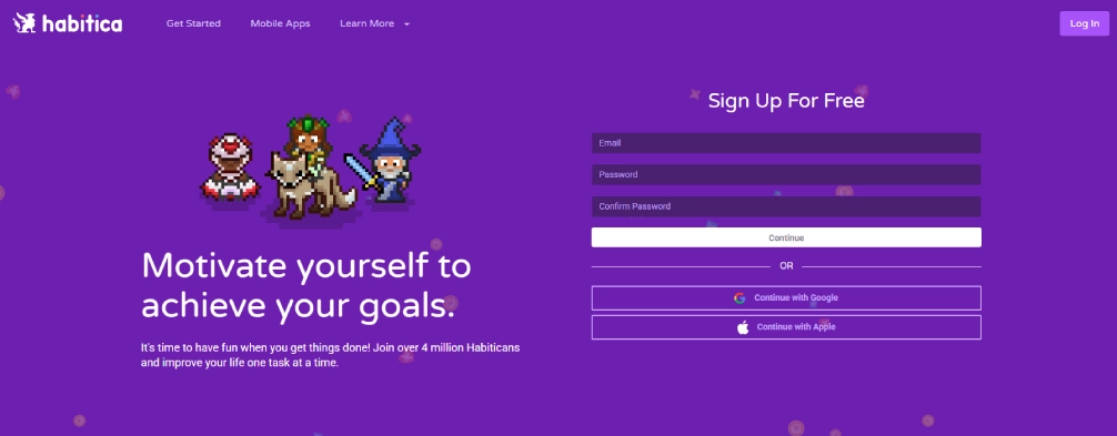 habitica dashboard