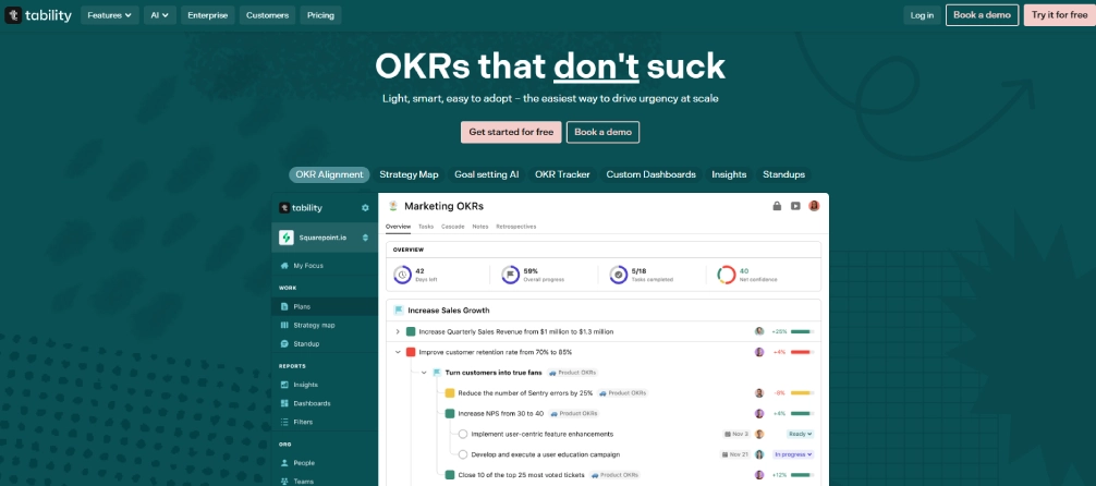 Tability dashboard