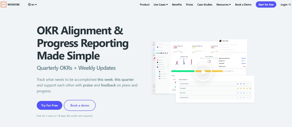 Weekdone dashboard