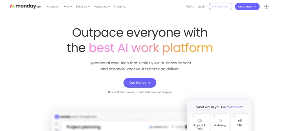 monday.com dashboard