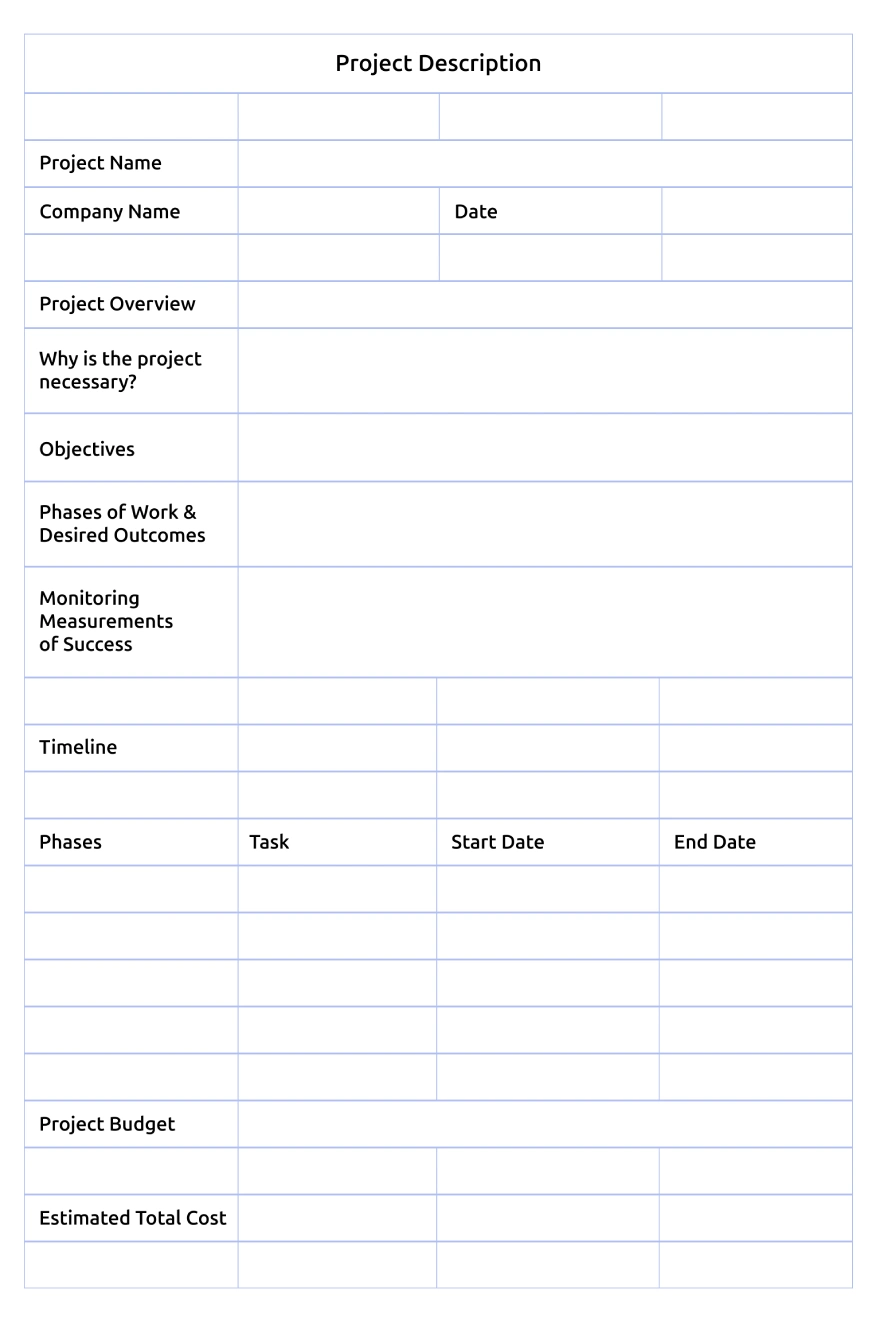 project description template