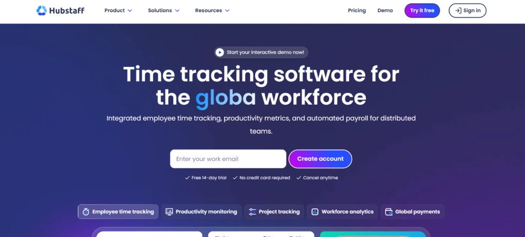 hubstaff dashboard