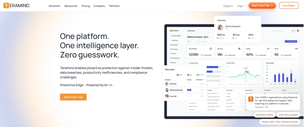 Teramind dashboard