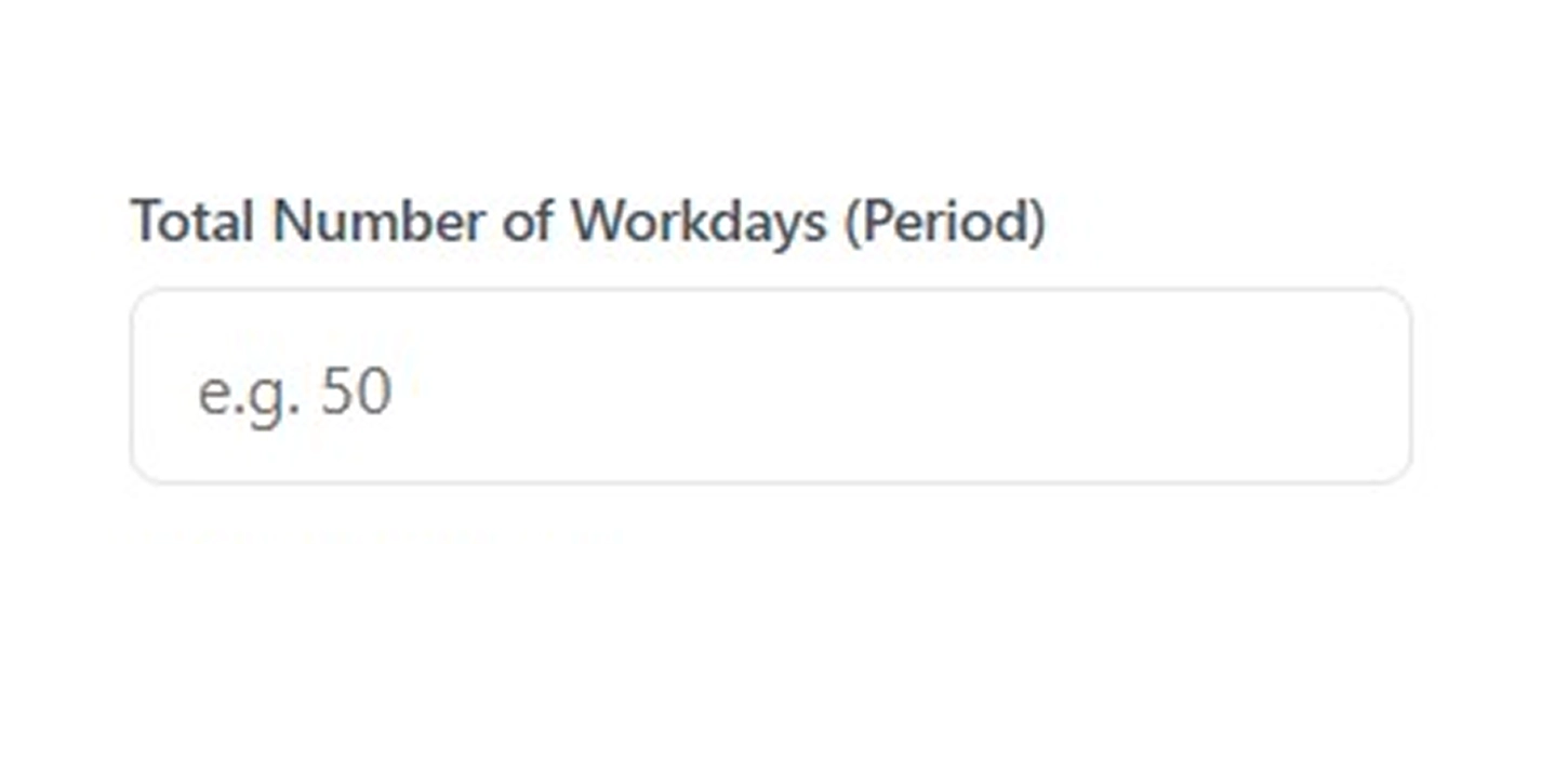 number of workdays