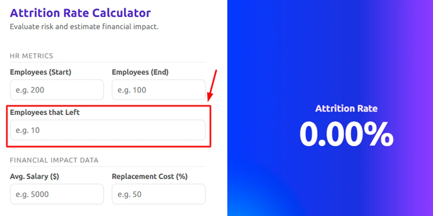 Enter Employees That Left