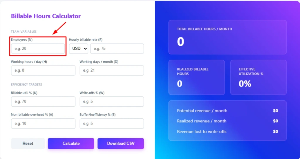 enter number of employees