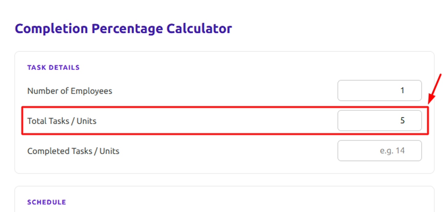 Add the Total Tasks or Units