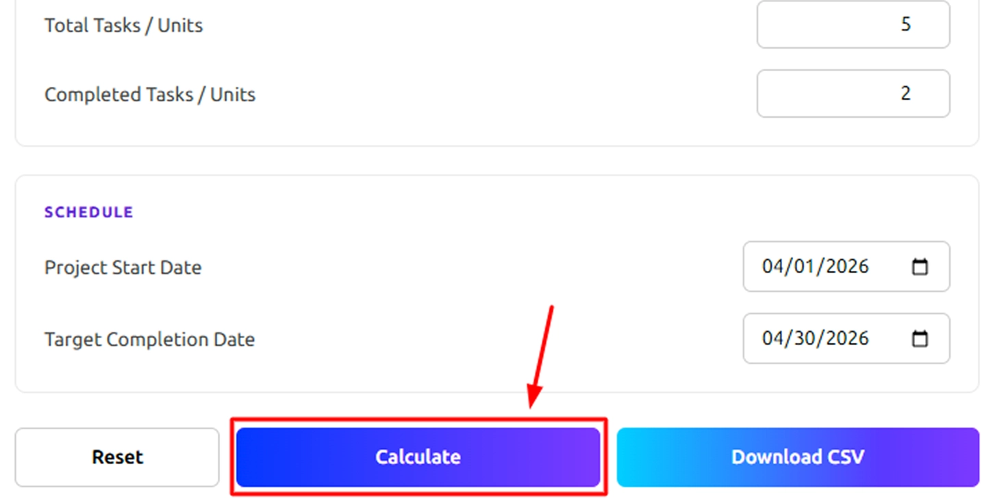Click the Calculate Button