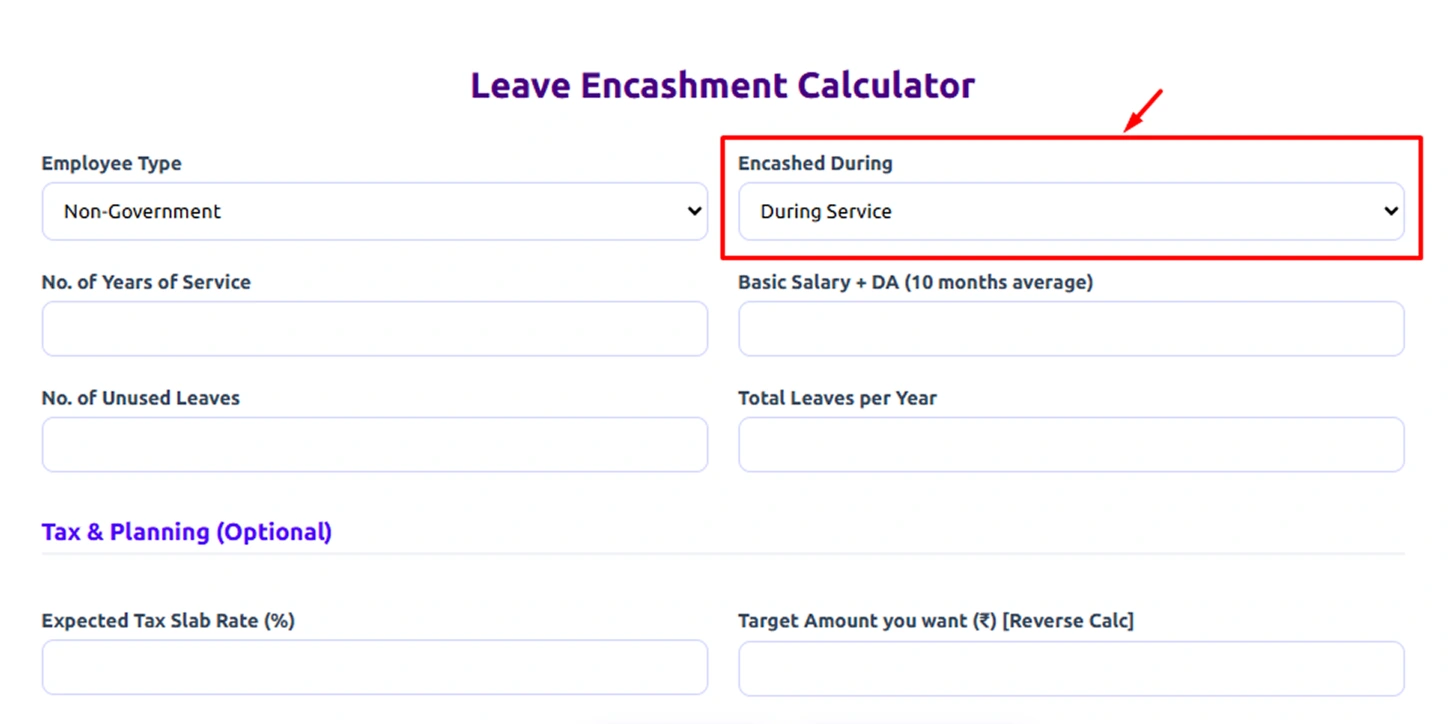 choose when you are encashing leaves 