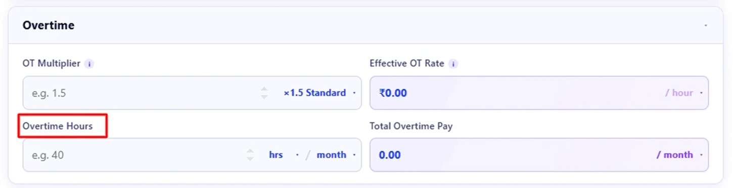 enter overtime hours