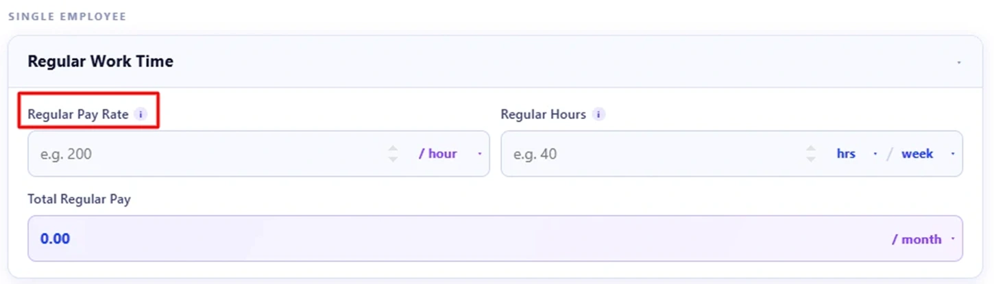 enter regular payrate