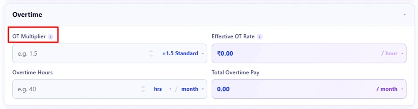 set the overtime multiplier