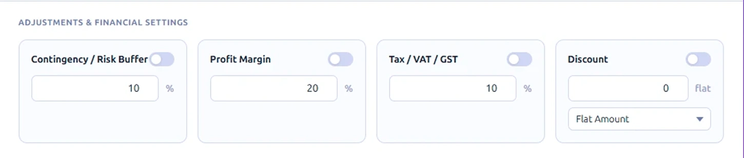 apply financial adjustments