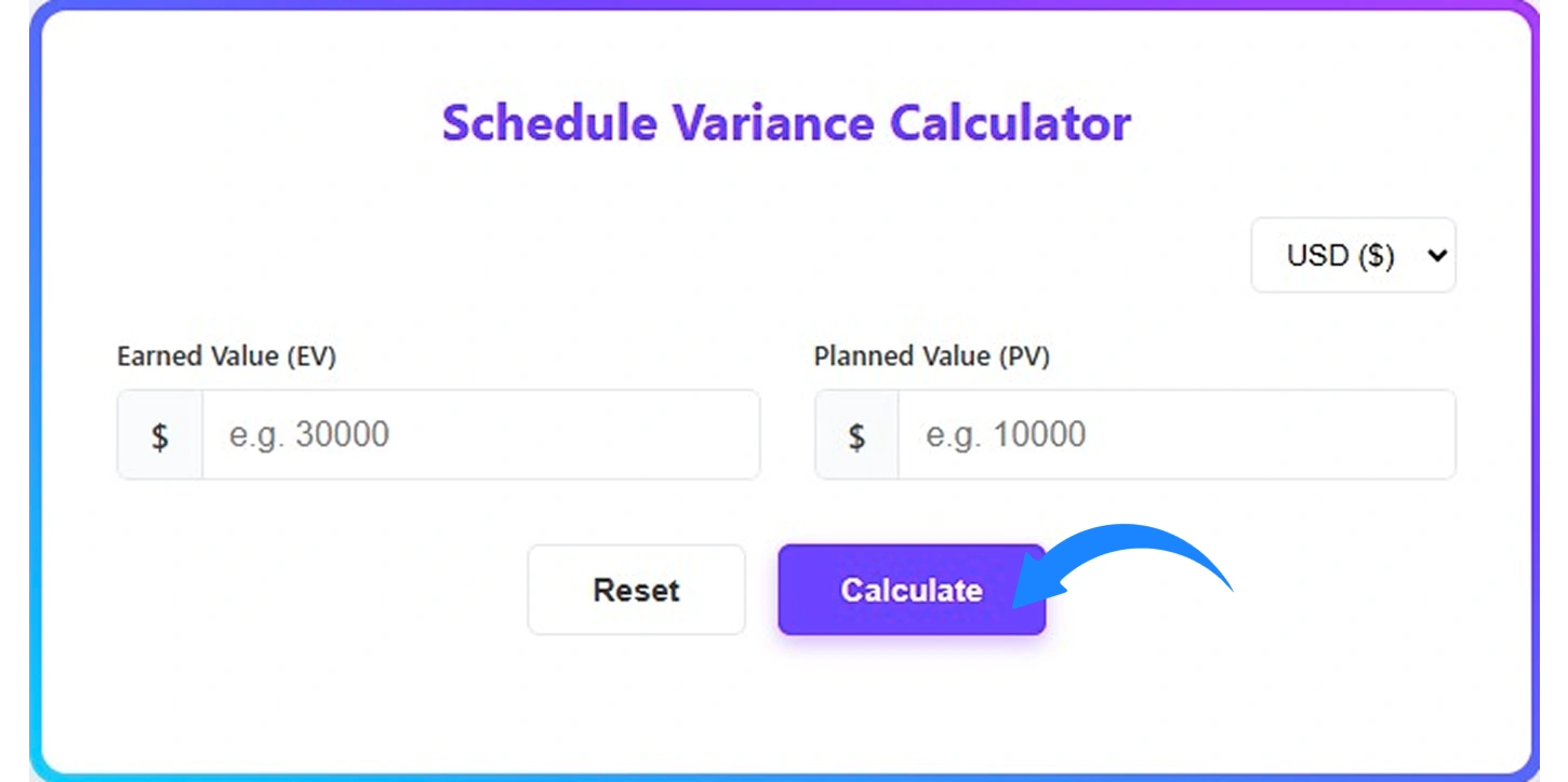 calculate schedule variance