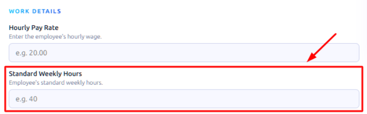 enter the hourly pay rate