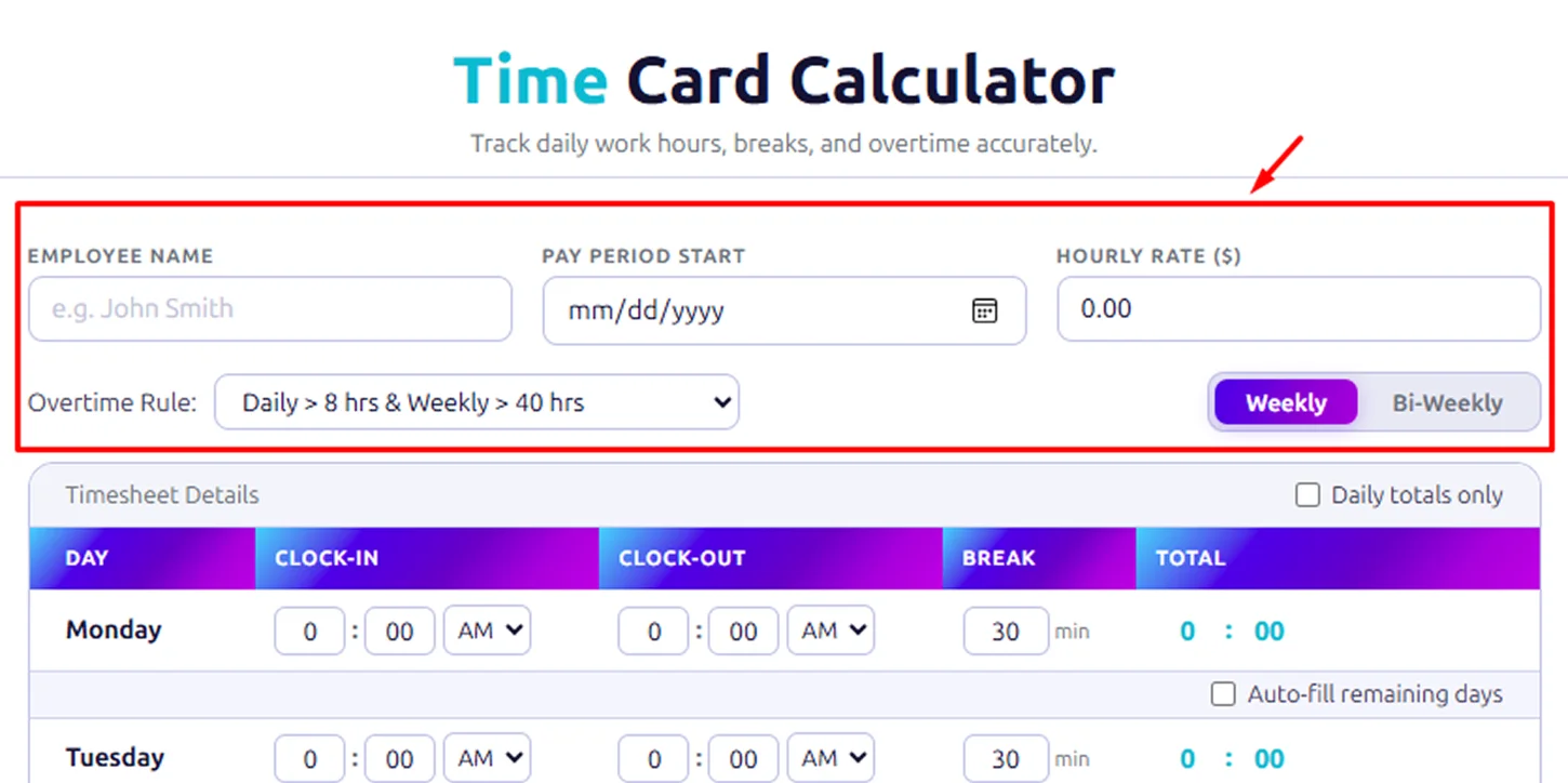 enter basic employee details 