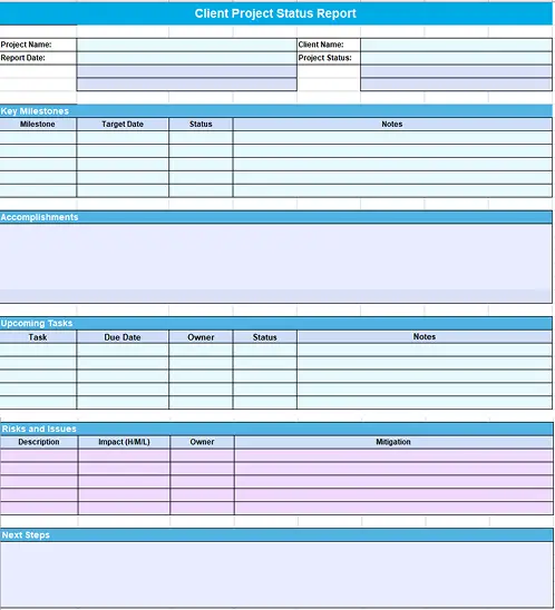 client project status report