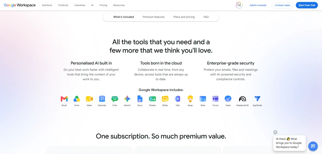 google workspace dashboard