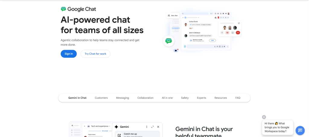 google chat dashboard
