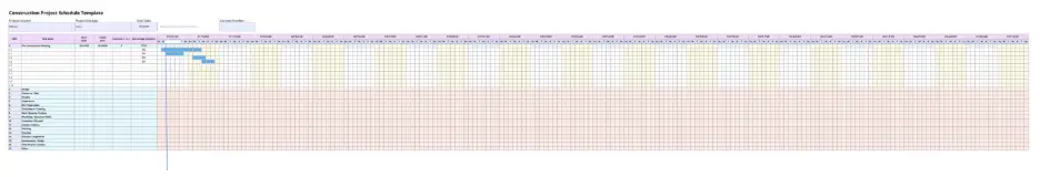 construction project schedule template 