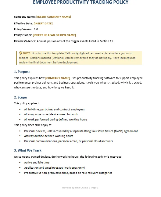 policy template