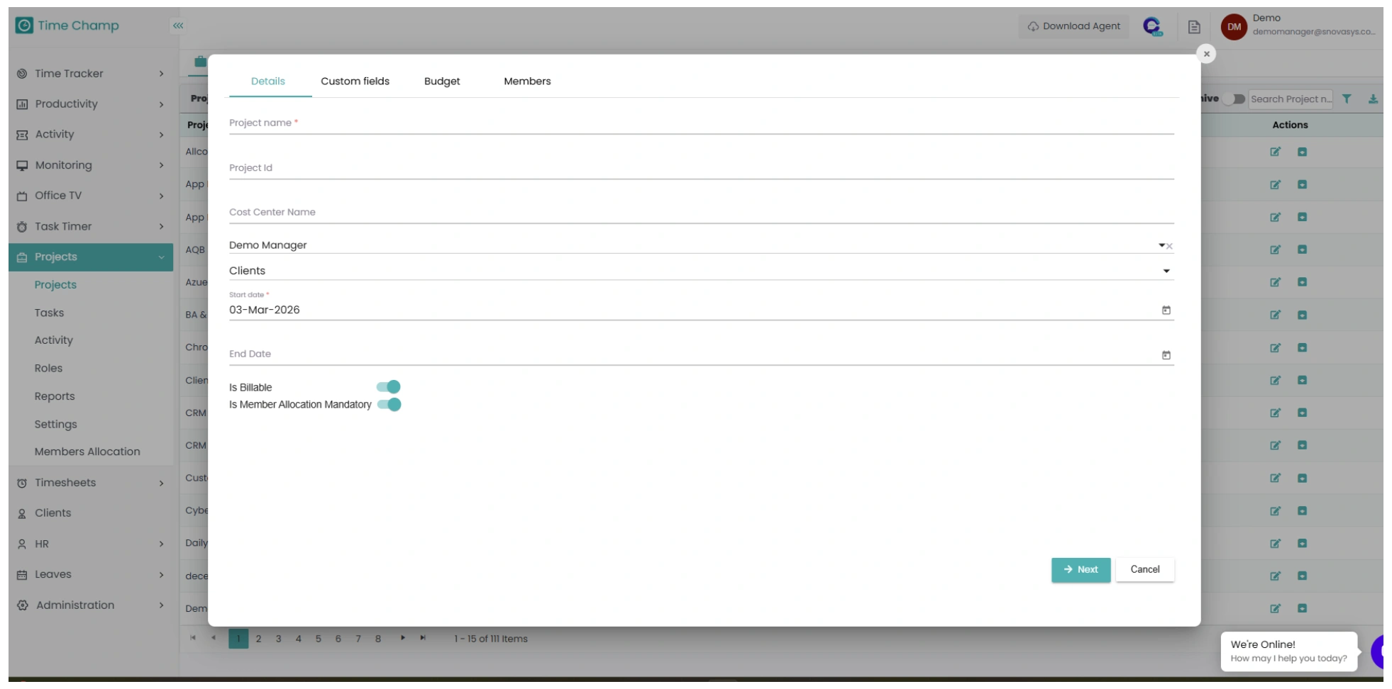 Create & Manage Projects