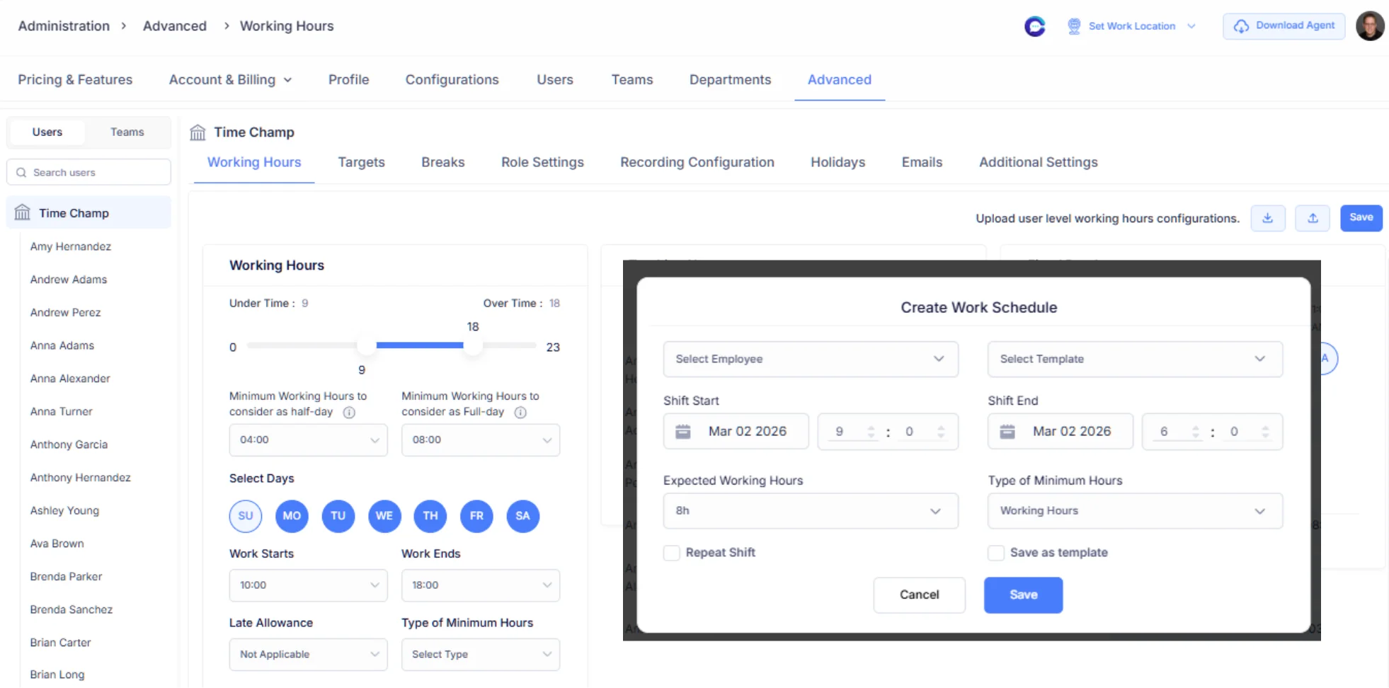 Configure Shifts, Rules & Scheduling Policies
