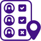 Calendar and clock icon for field staff attendance tracking