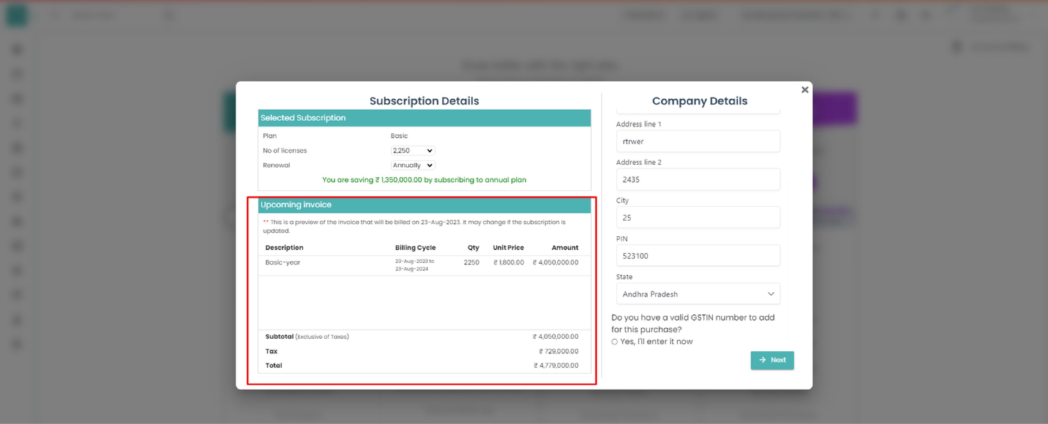 company details text img