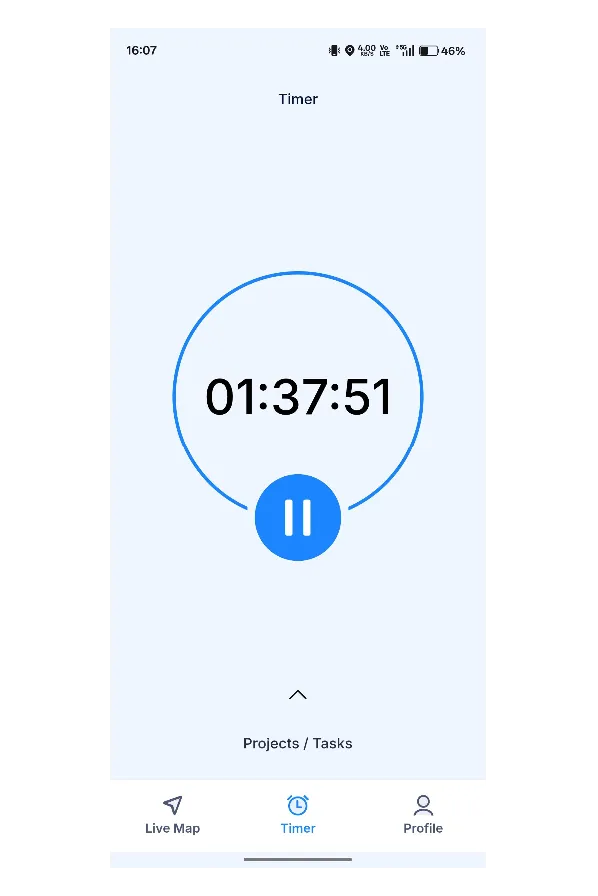 Mobile app interface on smartphone