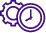 Gear and clock icon symbolizing shift and break compliance monitoring